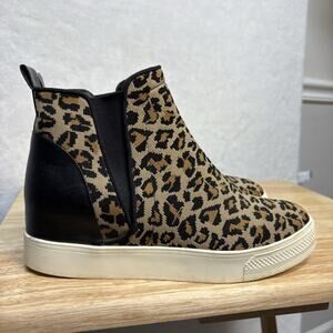 Steve Madden Ditta Leopard Cheetah Slip On High Top Platform Sneakers Size 9